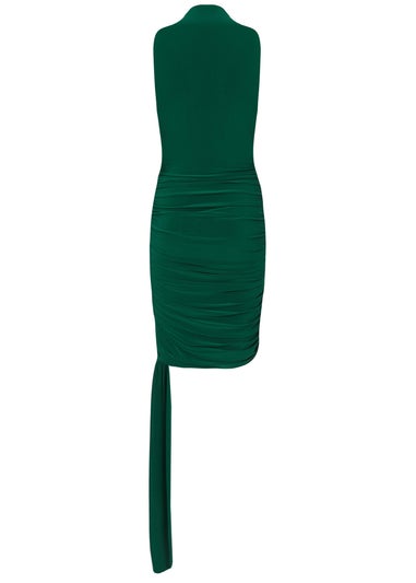 Quiz Green Asymmetric Mini Dress