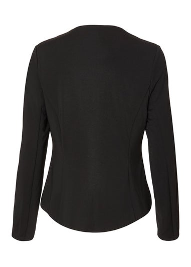 Quiz Black Button Front Jacket