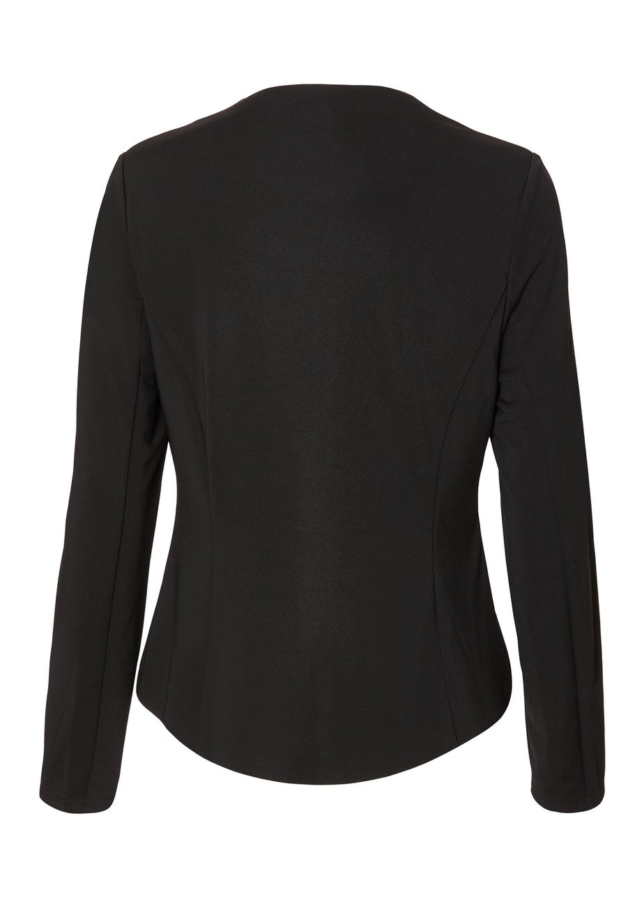 Quiz Black Button Front Jacket