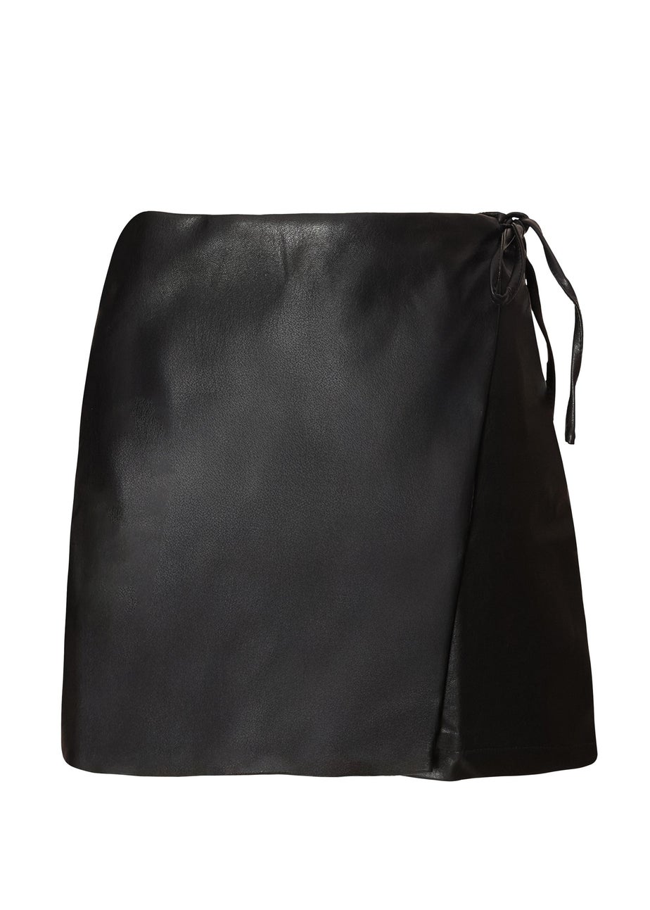 Quiz Black Faux Leather Skort