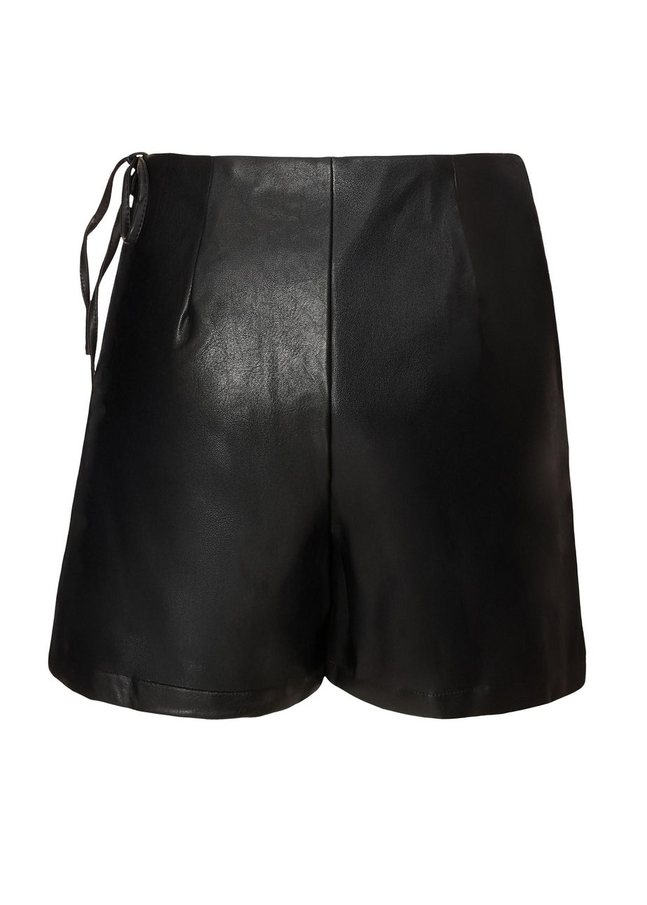 Quiz Black Faux Leather Skort