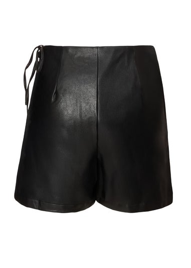 Quiz Black Faux Leather Skort