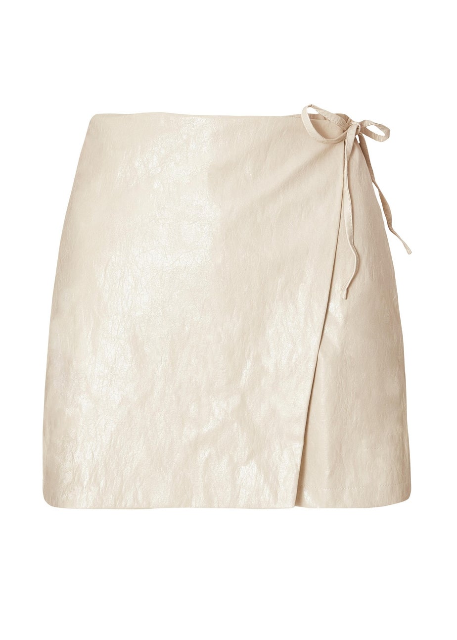 Quiz Stone Faux Leather Skort