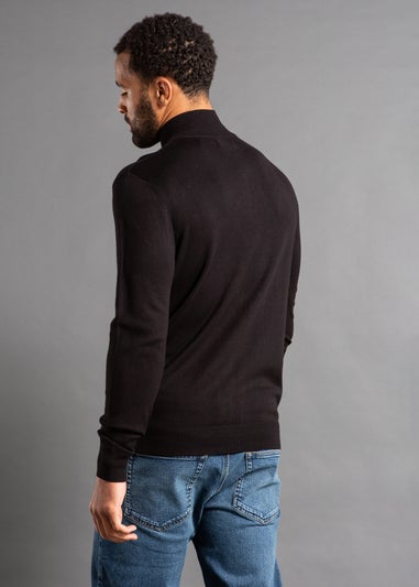 French Connection Black 1/2 Zip Knitted Jumper