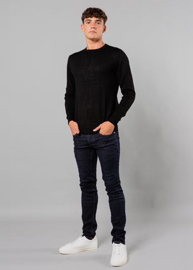 French Connection Black Crew Neck Long Sleeve Knitted Jumper