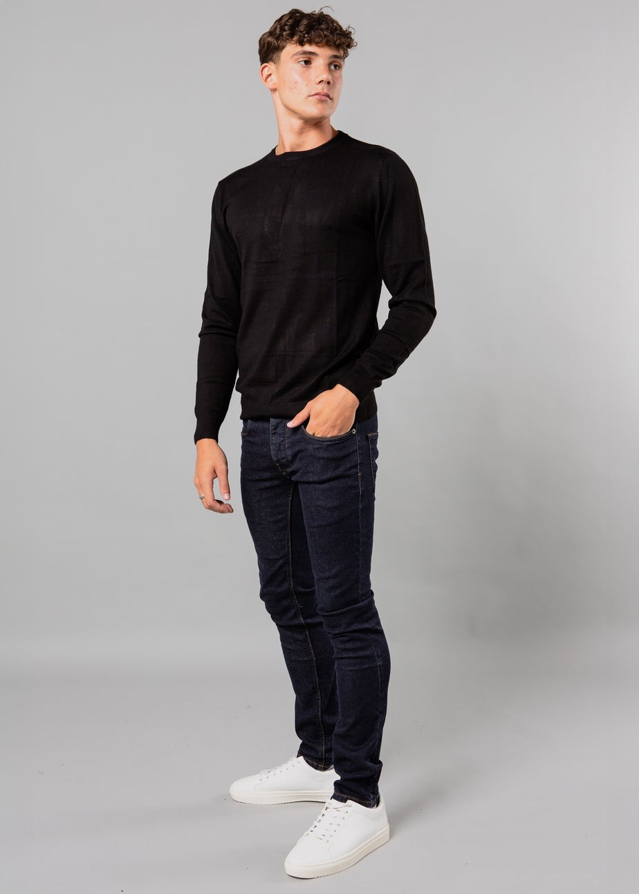 French Connection Black Crew Neck Long Sleeve Knitted Jumper