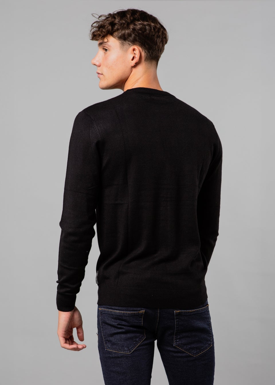 French Connection Black Crew Neck Long Sleeve Knitted Jumper