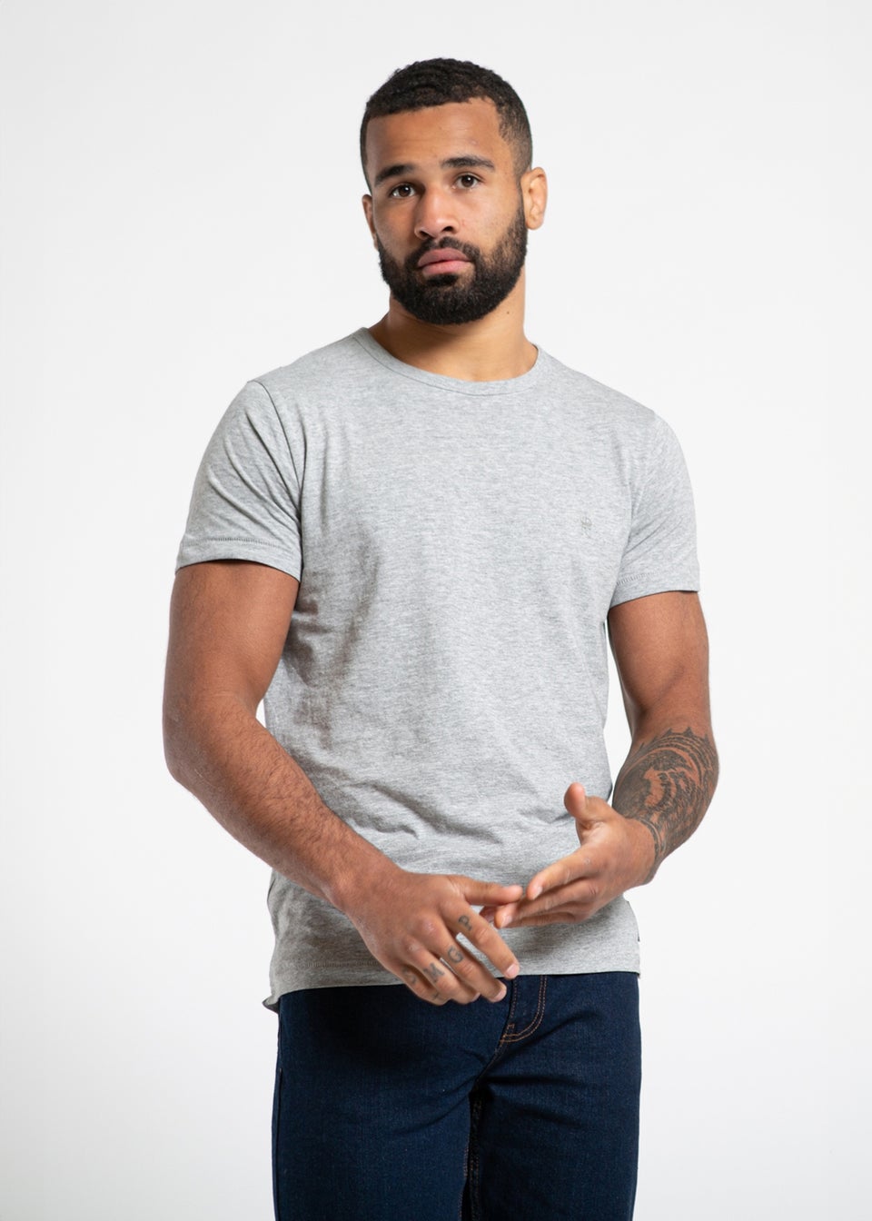 French Connection Charcoal 3 Pack Cotton Crew Neck Short Sleeve T-Shirts