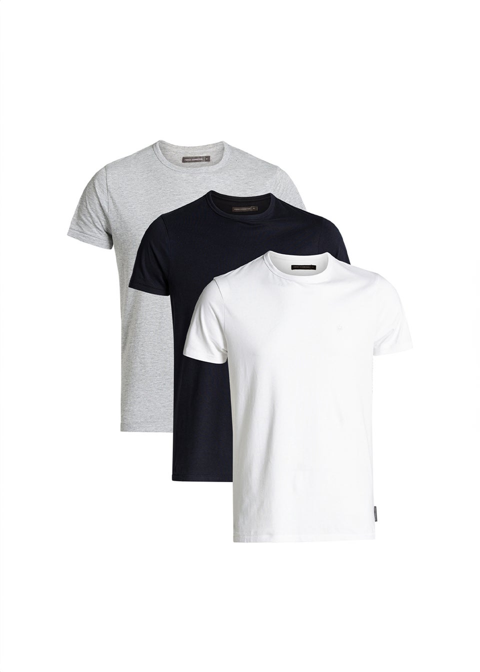 French Connection White 3 Pack Cotton Crew Neck Short Sleeve T-Shirts