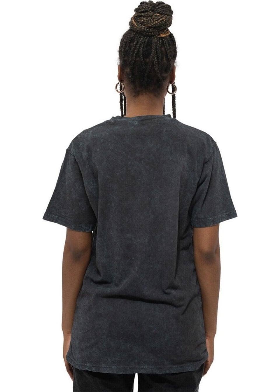 The Rolling Stones Black Leopard Tongue Acid Wash T-Shirt