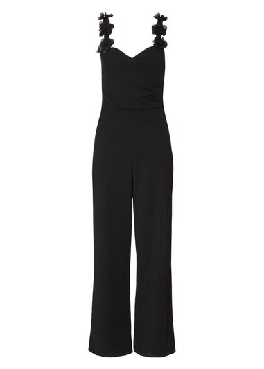 Quiz Black Floral Strap Jumpsuit