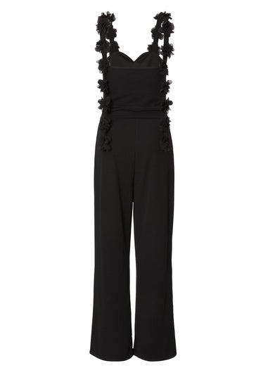 Quiz Black Floral Strap Jumpsuit