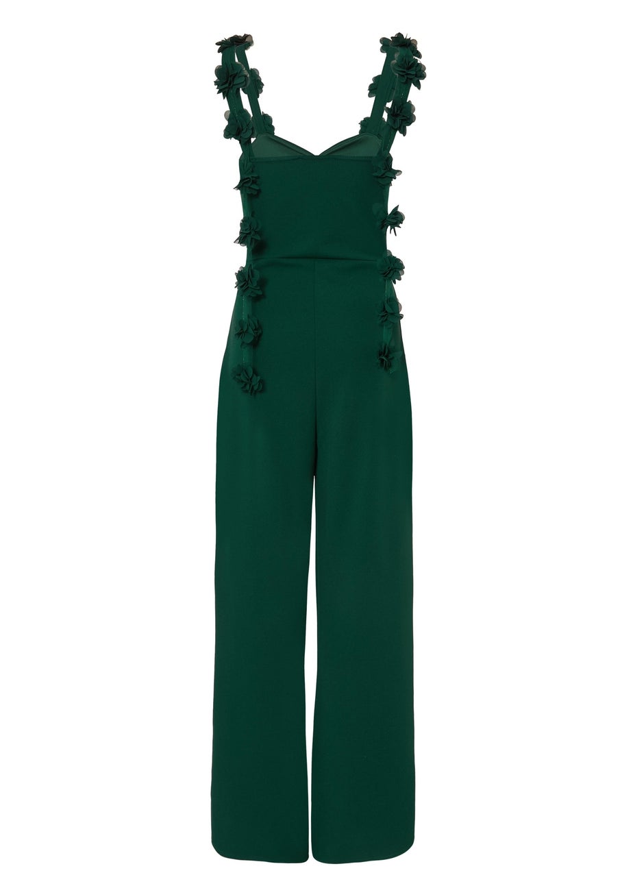 Quiz Green Floral Strap Jumpsuit