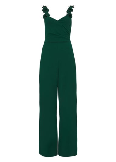 Quiz Green Floral Strap Jumpsuit