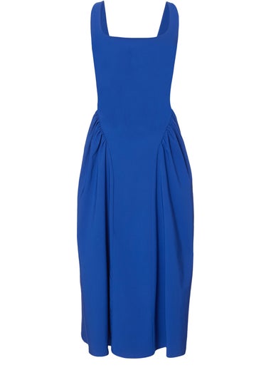 Quiz Blue Gathered Side Midi Dress