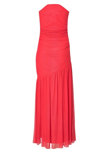 Quiz Red Mesh Bandeau Midaxi Dress