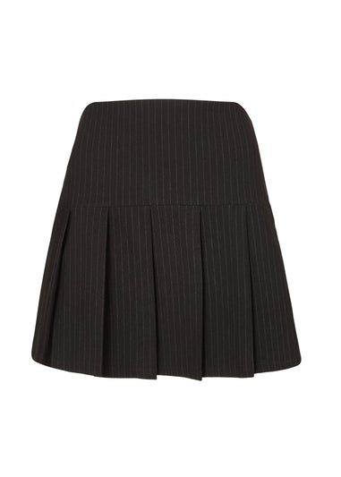Quiz Black Pinstripe Pleated Skort