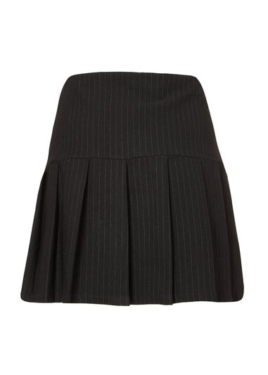 Quiz Black Pinstripe Pleated Skort