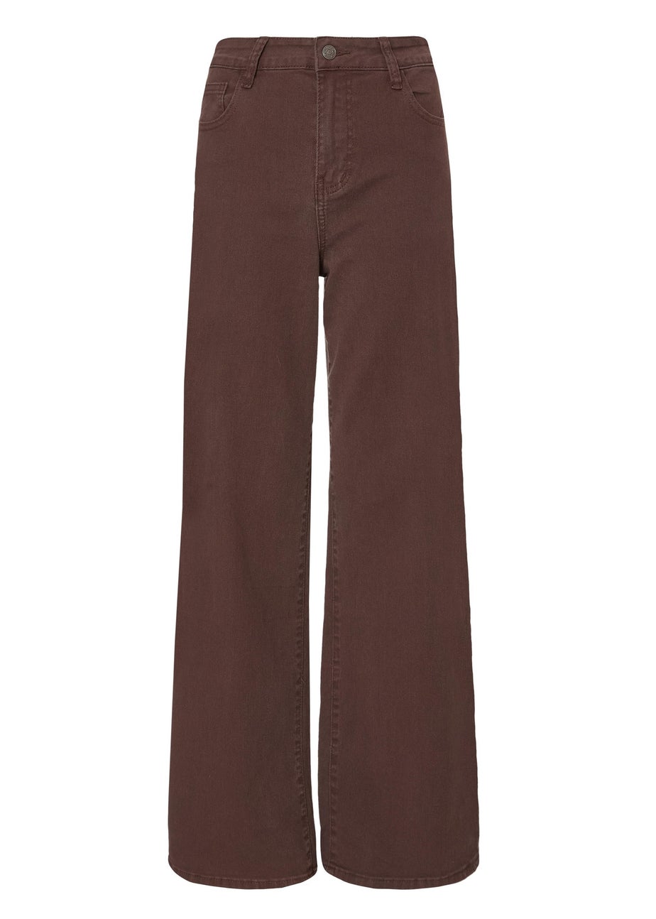 Quiz Brown Wide Leg Jeans