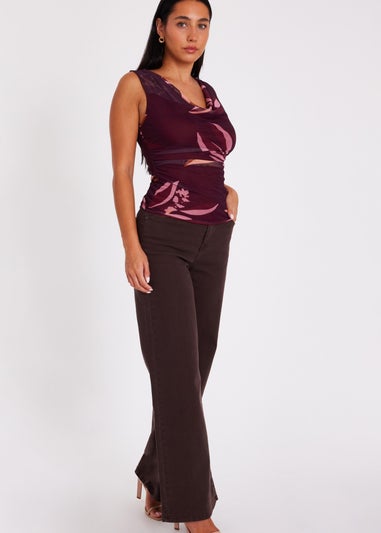 Quiz Brown Wide Leg Jeans