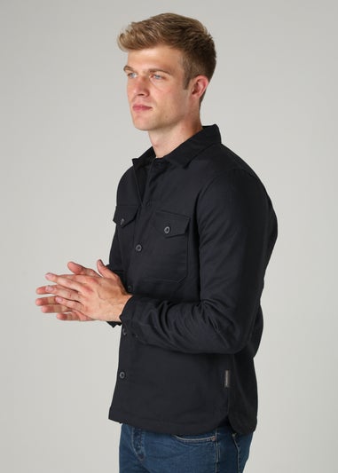 French Connection Navy Cotton Worker-Style Button Overshirt