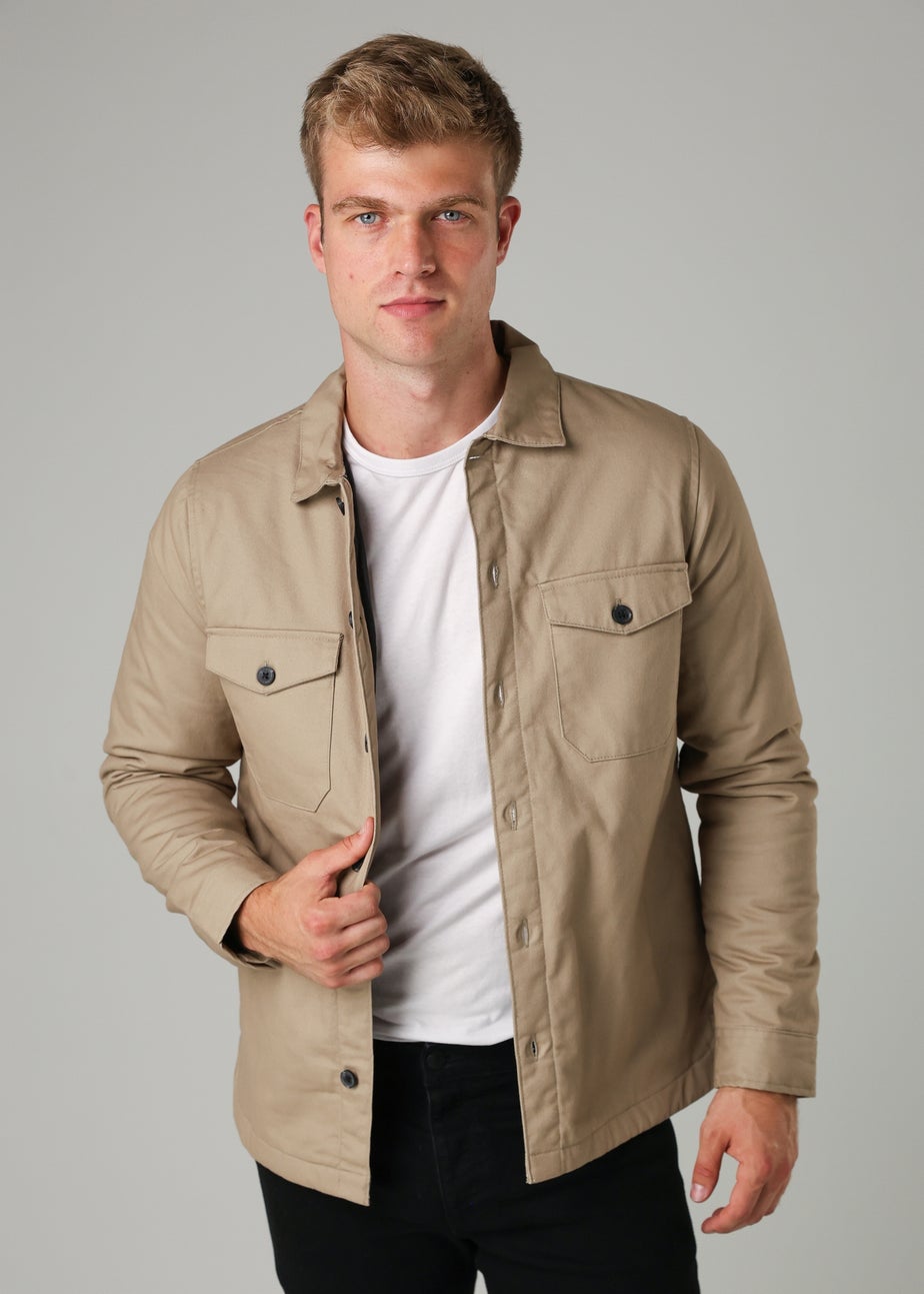 French Connection Stone Cotton Worker-Style Button Overshirt