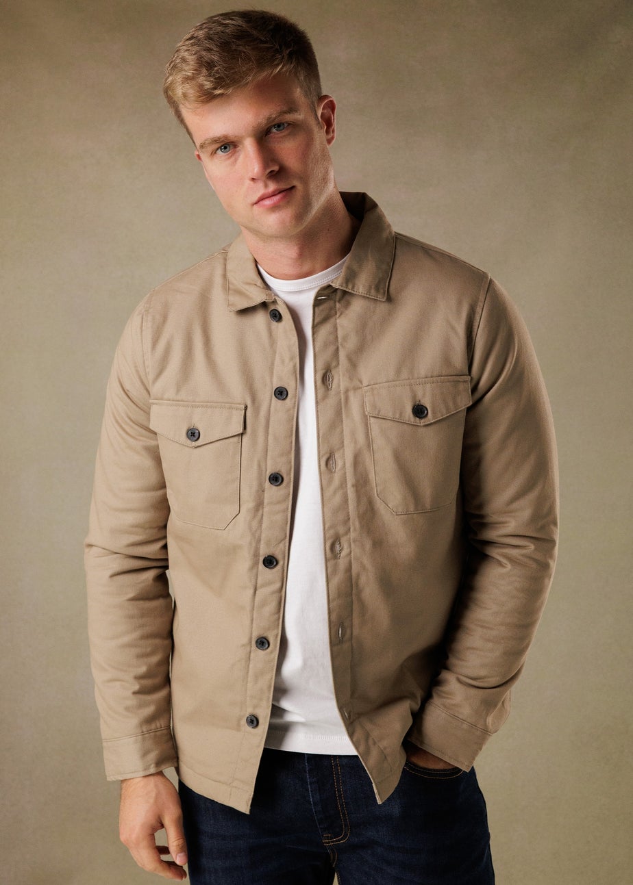 French Connection Stone Cotton Worker-Style Button Overshirt