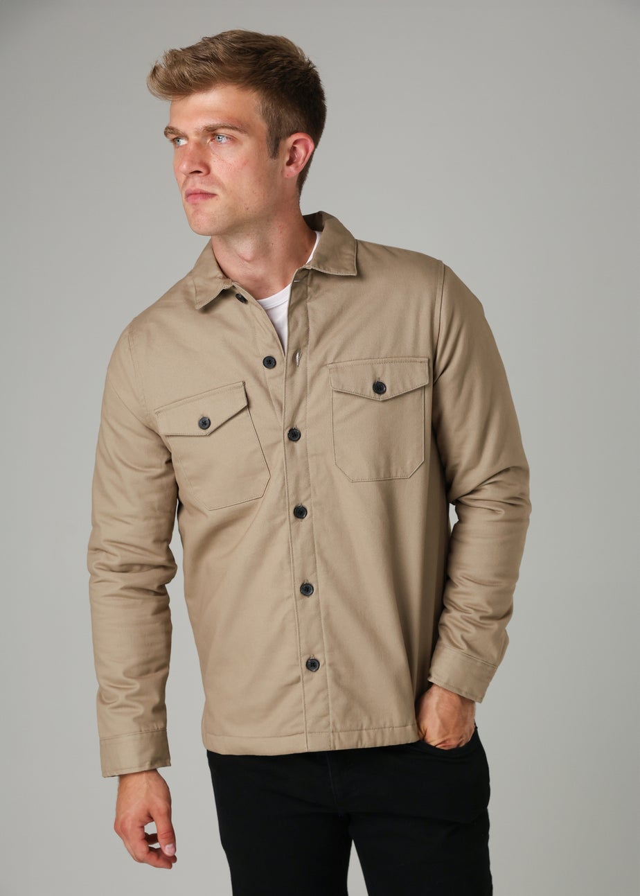 French Connection Stone Cotton Worker-Style Button Overshirt