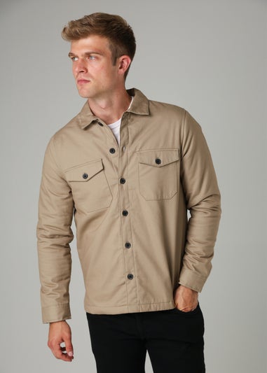 French Connection Stone Cotton Worker-Style Button Overshirt