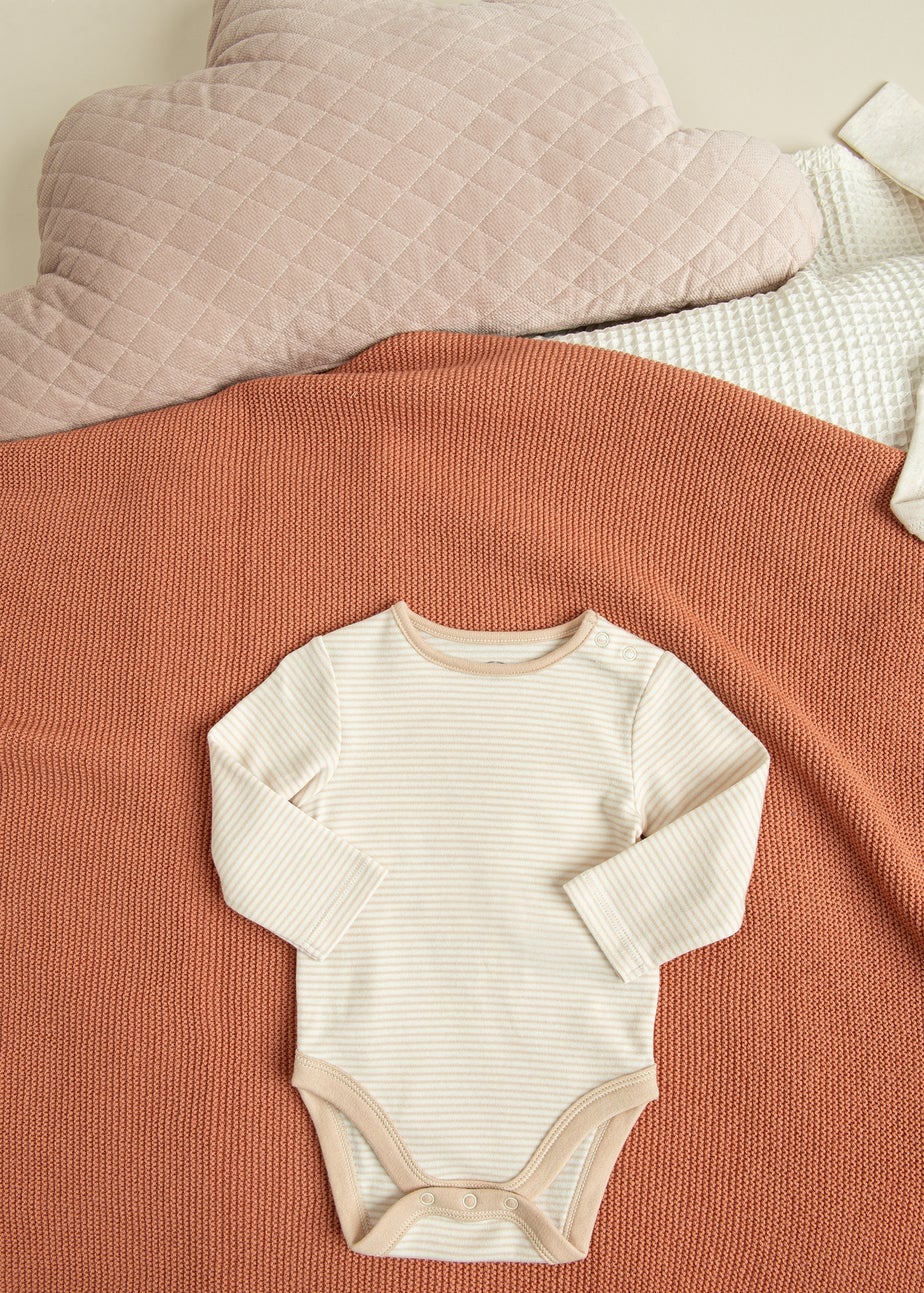 Cool Club Beige 4-Pack Printed Long Sleeve Bodysuits (1-9 mnths)