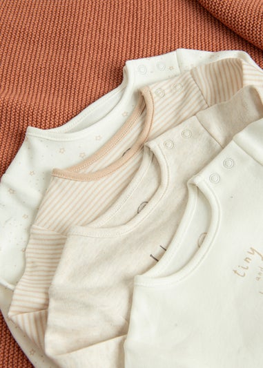 Cool Club Beige 4-Pack Printed Long Sleeve Bodysuits (1-9 mnths)