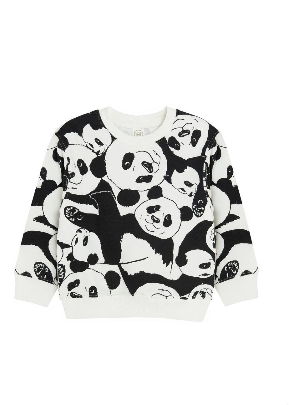 Cool Club White Sweatshirt With Panda Print (3-8 yrs)