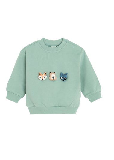 Cool Club Green Printed Sweatshirt (2-24 mnths)