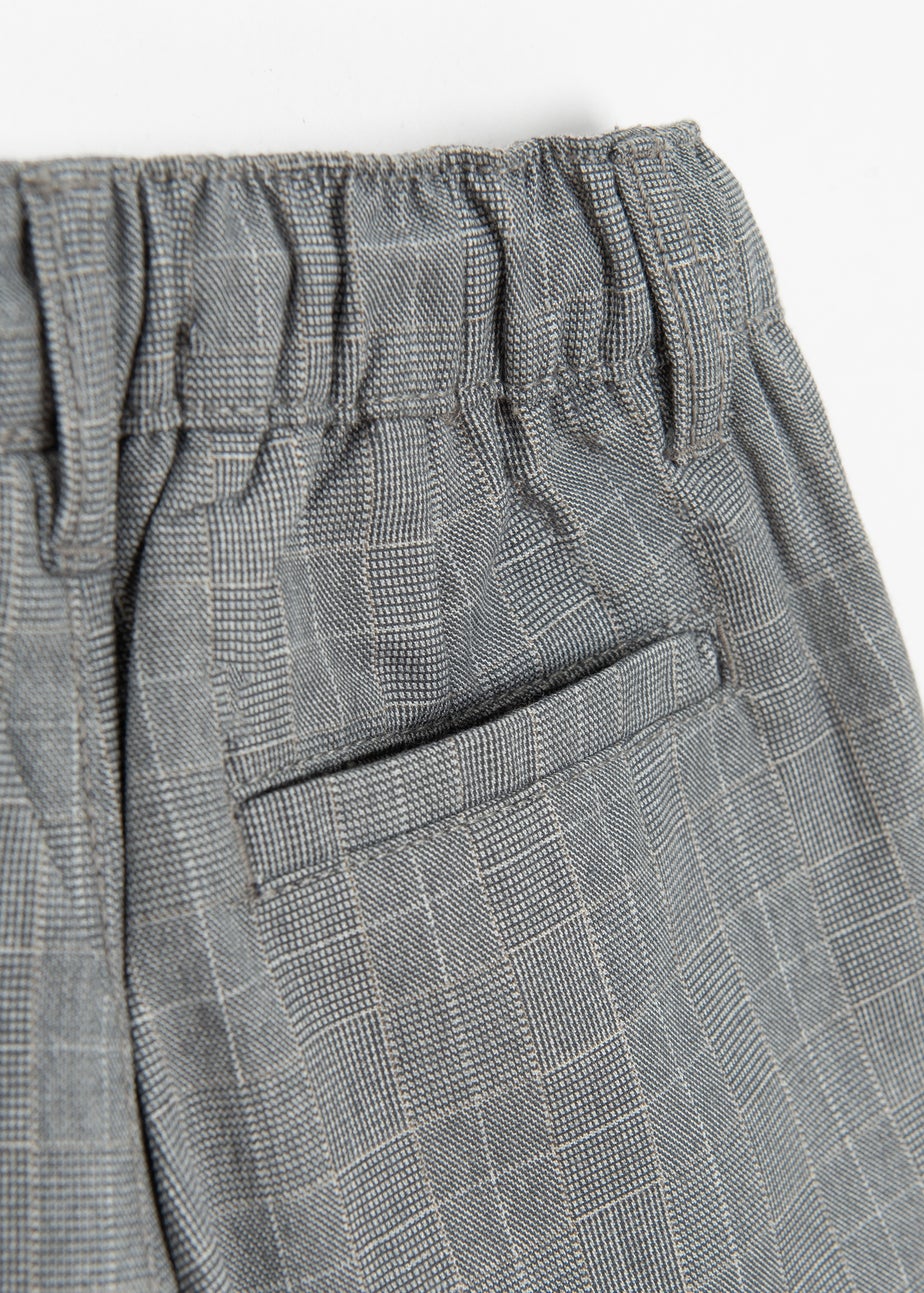 Cool Club Grey Relaxed Straight-Leg Striped Trousers With Drawstring Waist (2-8 yrs)