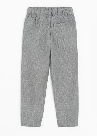 Cool Club Grey Relaxed Straight-Leg Striped Trousers With Drawstring Waist (2-8 yrs)