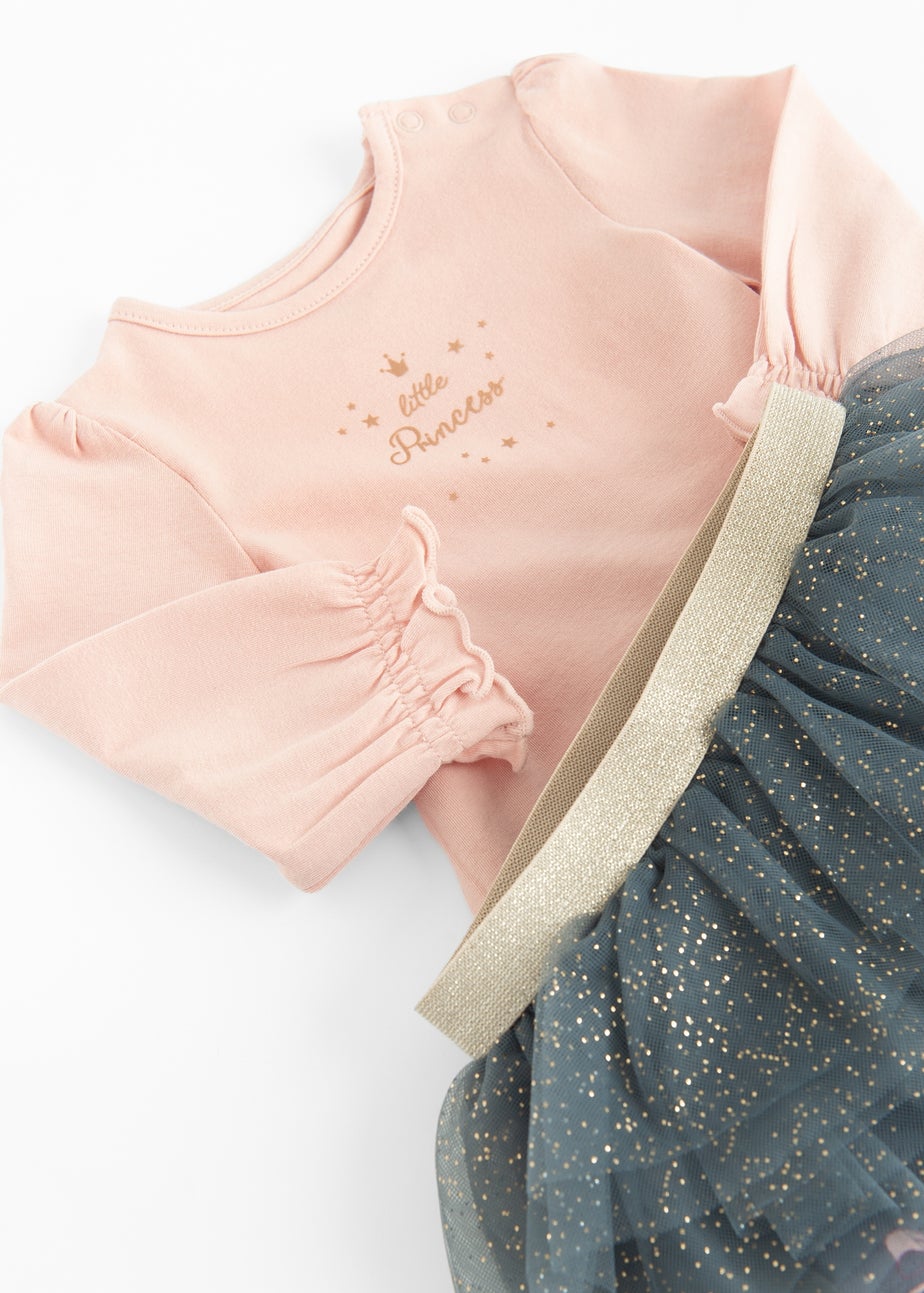 Cool Club Grey 2-Piece Bodysuit & Tutu Legging Outfit Set (1-18 mnths)