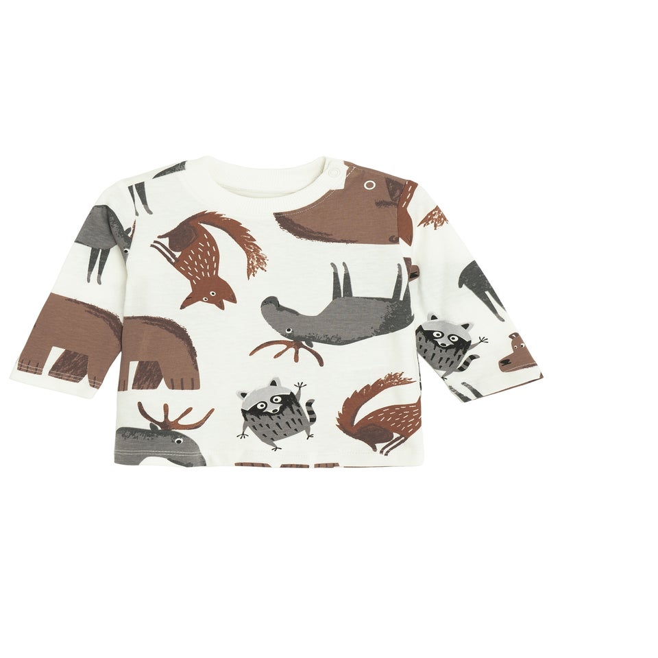 Cool Club White Printed Long Sleeve T-Shirt (2-24 mnths)