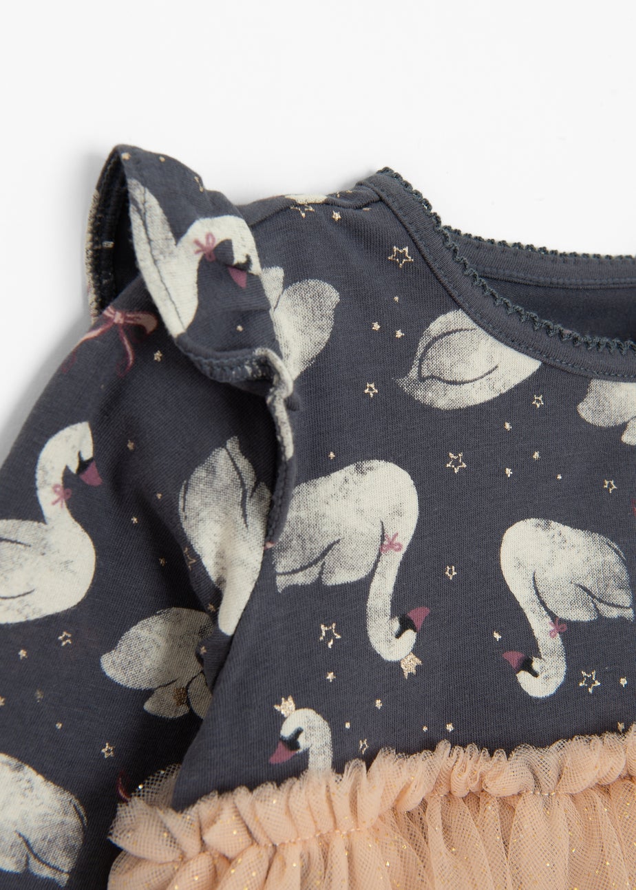 Cool Club Grey Frill Shoulder Bodysuit With Tutu Outfit Set (2-24 months)