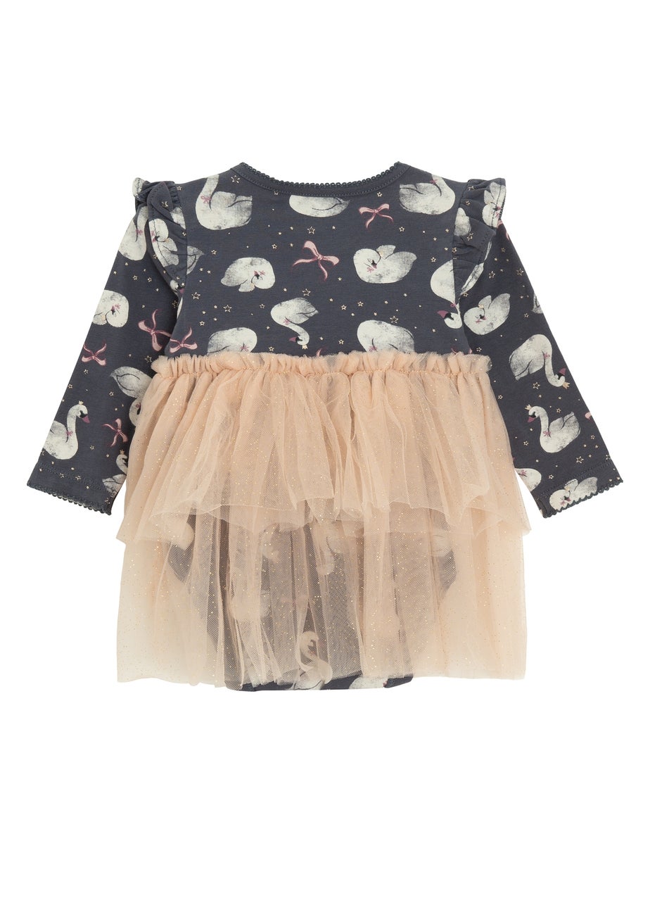 Cool Club Grey Frill Shoulder Bodysuit With Tutu Outfit Set (2-24 months)