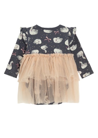 Cool Club Grey Frill Shoulder Bodysuit With Tutu Outfit Set (2-24 months)