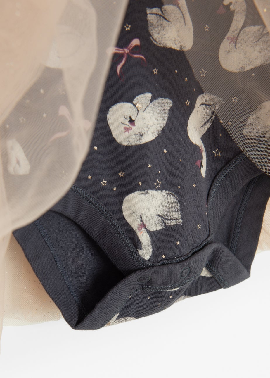 Cool Club Grey Frill Shoulder Bodysuit With Tutu Outfit Set (2-24 months)