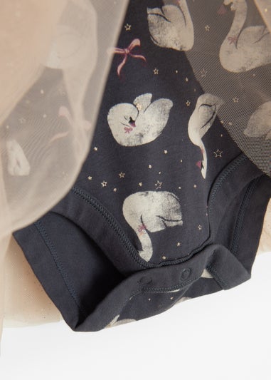 Cool Club Grey Frill Shoulder Bodysuit With Tutu Outfit Set (2-24 months)