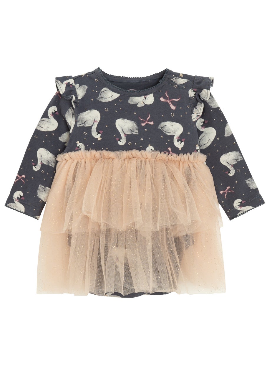 Cool Club Grey Frill Shoulder Bodysuit With Tutu Outfit Set (2-24 months)