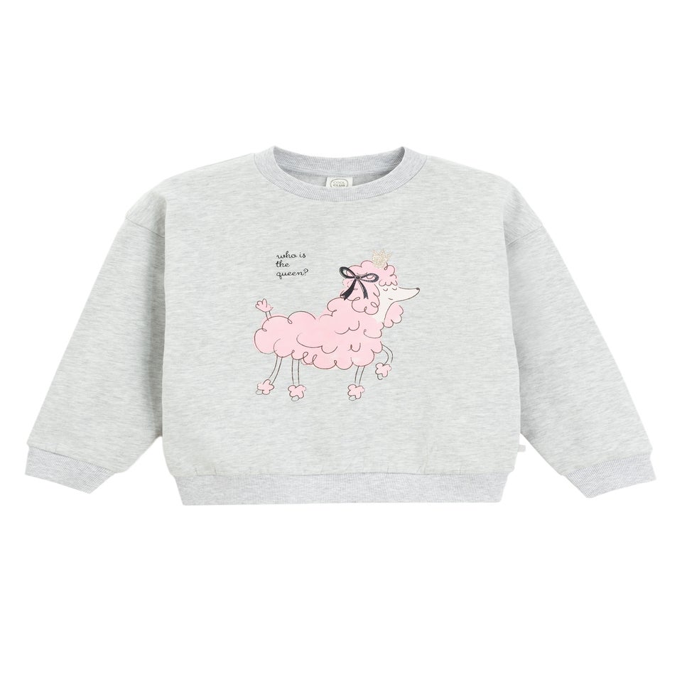 Cool Club Grey Cosy Poodle Print Sweatshirt (3-8 yrs)