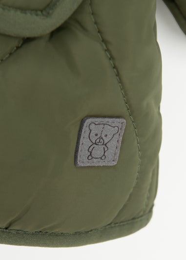 Cool Club Green Quilted Hooded Button-Up Jacket (3-24 mnths)