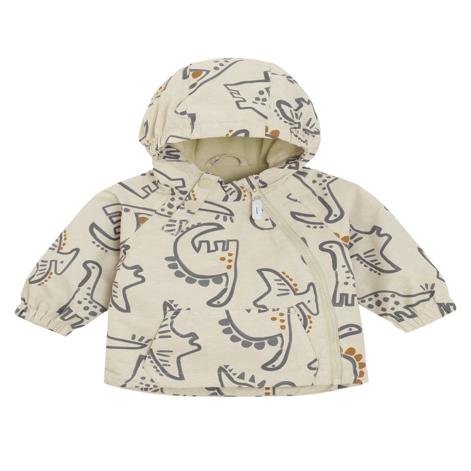 Cool Club Beige Printed Hooded Windbreaker (3-24 mnths)