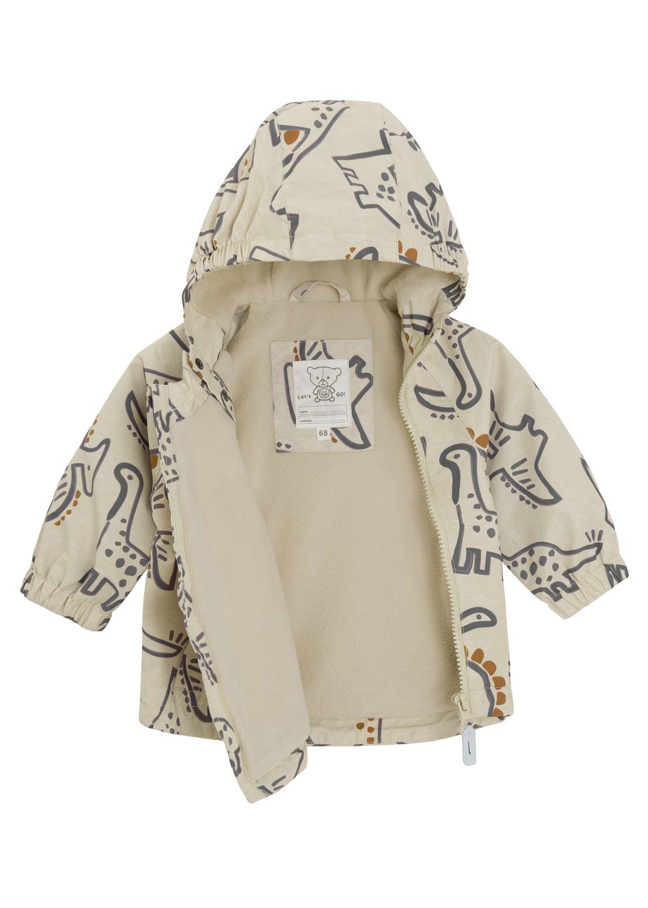Cool Club Beige Printed Hooded Windbreaker (3-24 mnths)