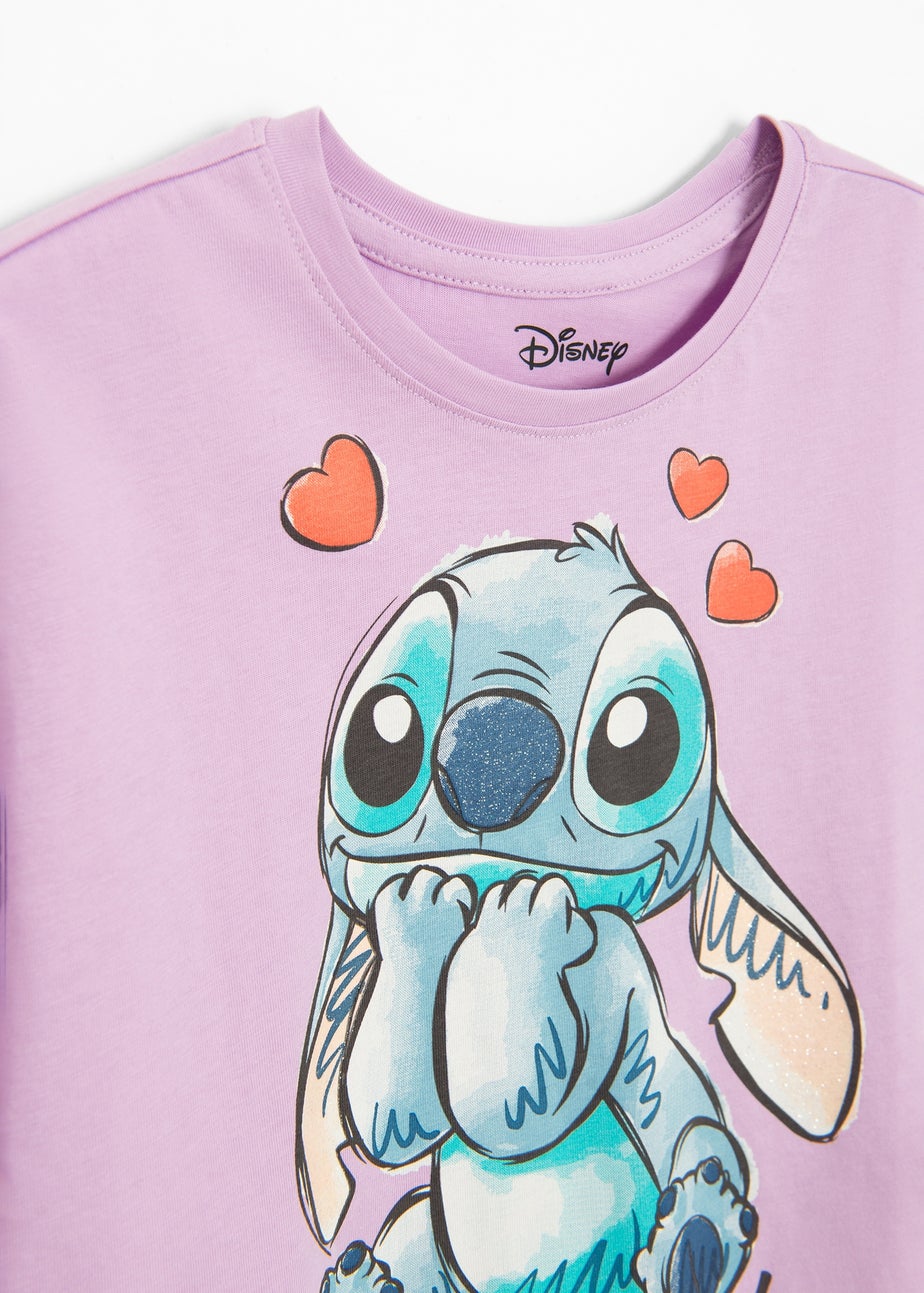 Cool Club Lilac Lilo & Stitch Long Sleeve Printed T-Shirt (3-8 yrs)