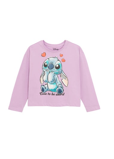 Cool Club Lilac Lilo & Stitch Long Sleeve Printed T-Shirt (3-8 yrs)