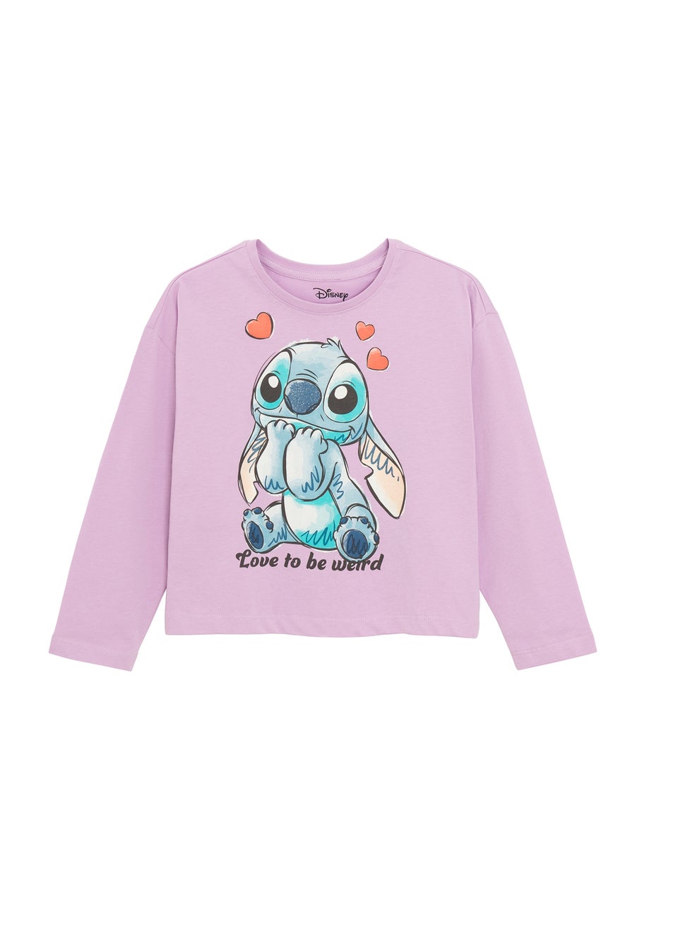 Cool Club Lilac Lilo & Stitch Long Sleeve Printed T-Shirt (3-8 yrs)